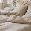 Beige Musselin Einzelbettwäsche | Haven