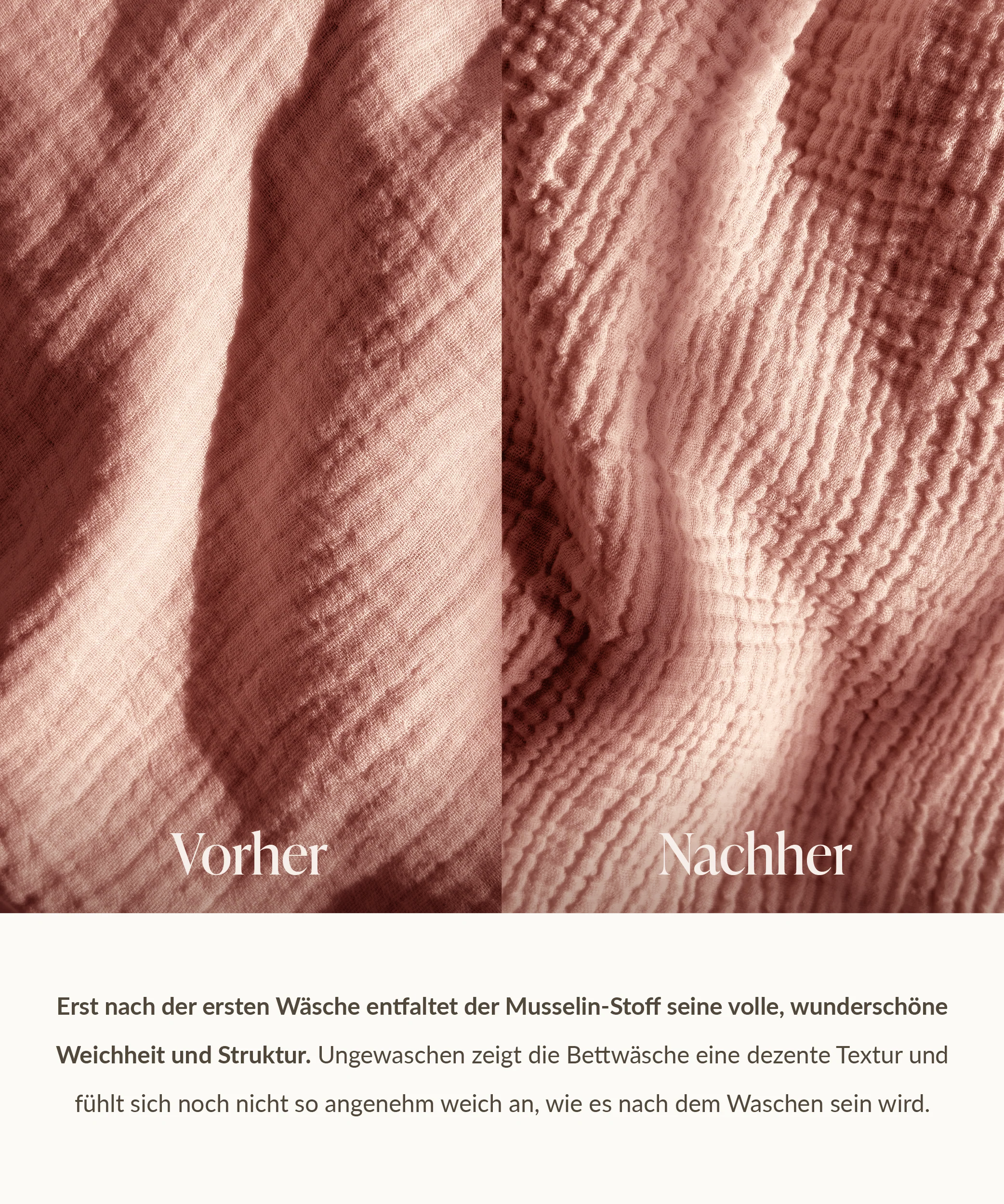 Rosa Musselin Einzelbettwäsche | Haven