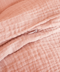 Rosa Musselin Einzelbettwäsche, Serie Haven – Produktansicht