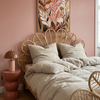 Haven Doppelbett-Set Beige | 1× Musselin Doppelbettwäsche + 2× Kissenbezug 40×80