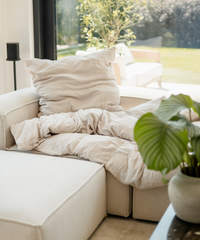 Beige Musselin Einzelbettwäsche | Haven