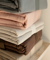 Haven Single-Set Beige | 1× Musselin-Einzelbettwäsche + 1× Kissenbezug 40×80