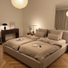 Haven Partner-Set Beige | 2× Musselin Einzelbettwäsche + 2× Kissenbezug 40×80
