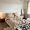 Haven Partner-Set Beige | 2× Musselin Einzelbettwäsche + 2× Kissenbezug 40×80