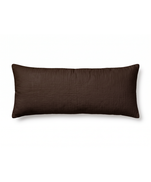 Musselin Kissenbezug 40×80cm in Dunkelbraun – haven collection von 7 O'CLOCK