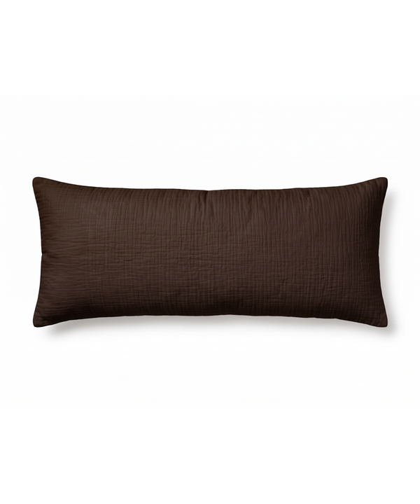 Musselin Kissenbezug 40×80cm in Dunkelbraun | Haven