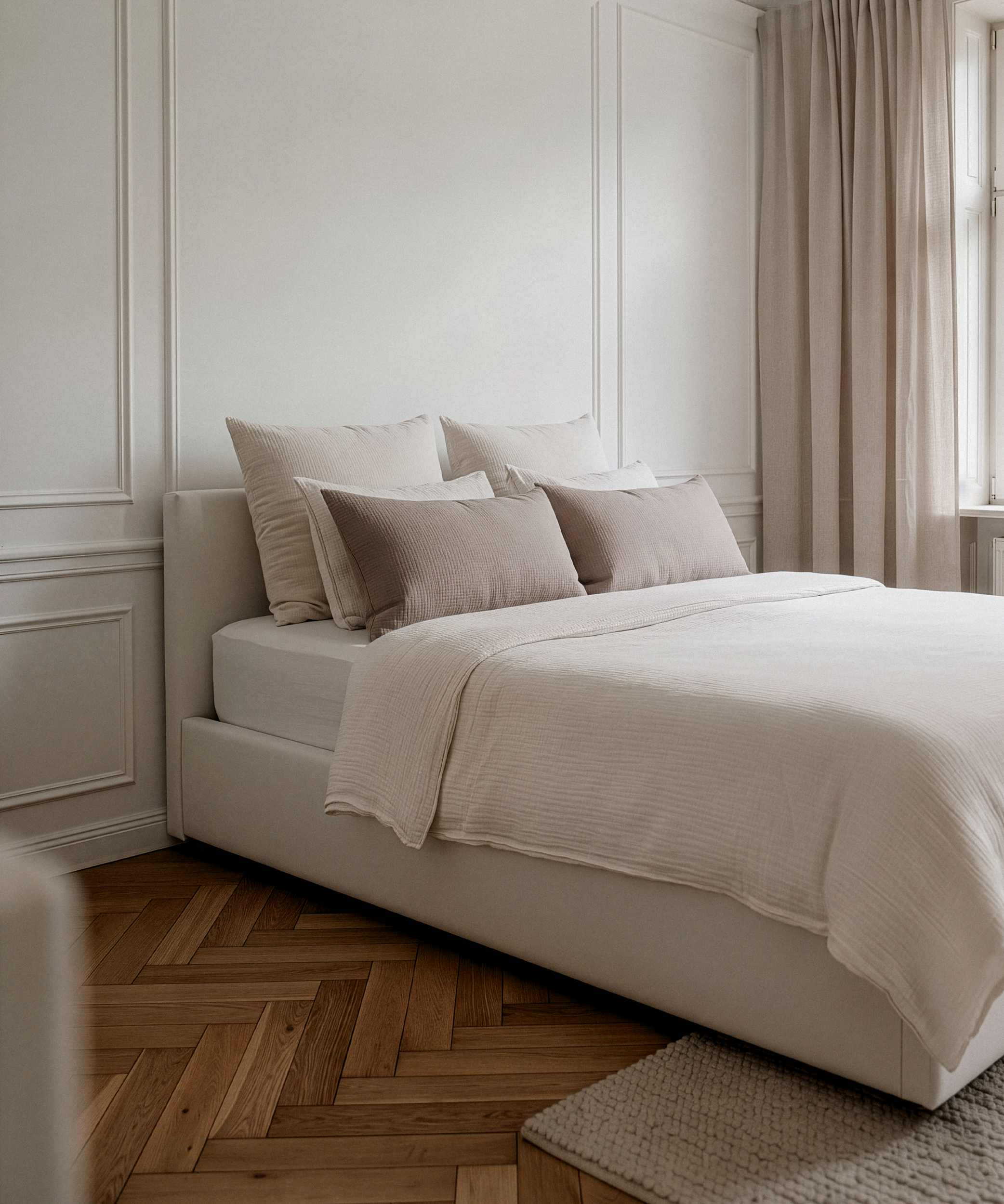 Musselin Kissenbezug 40×80cm in Taupe | Haven