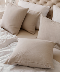 Musselin Kissenbezug 50×50cm in Beige | Haven
