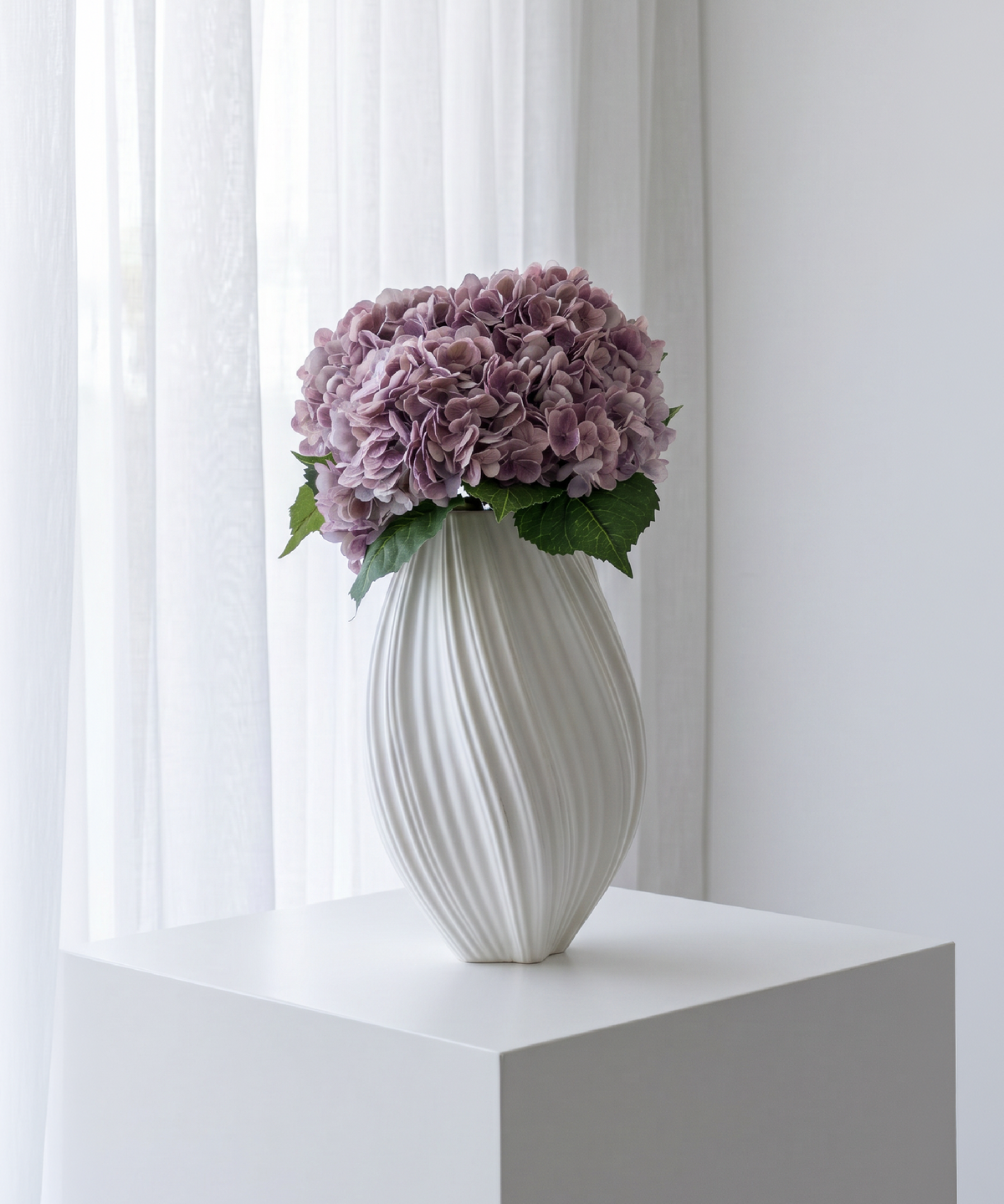 Hortensien 4er Bouquet in Altrosa