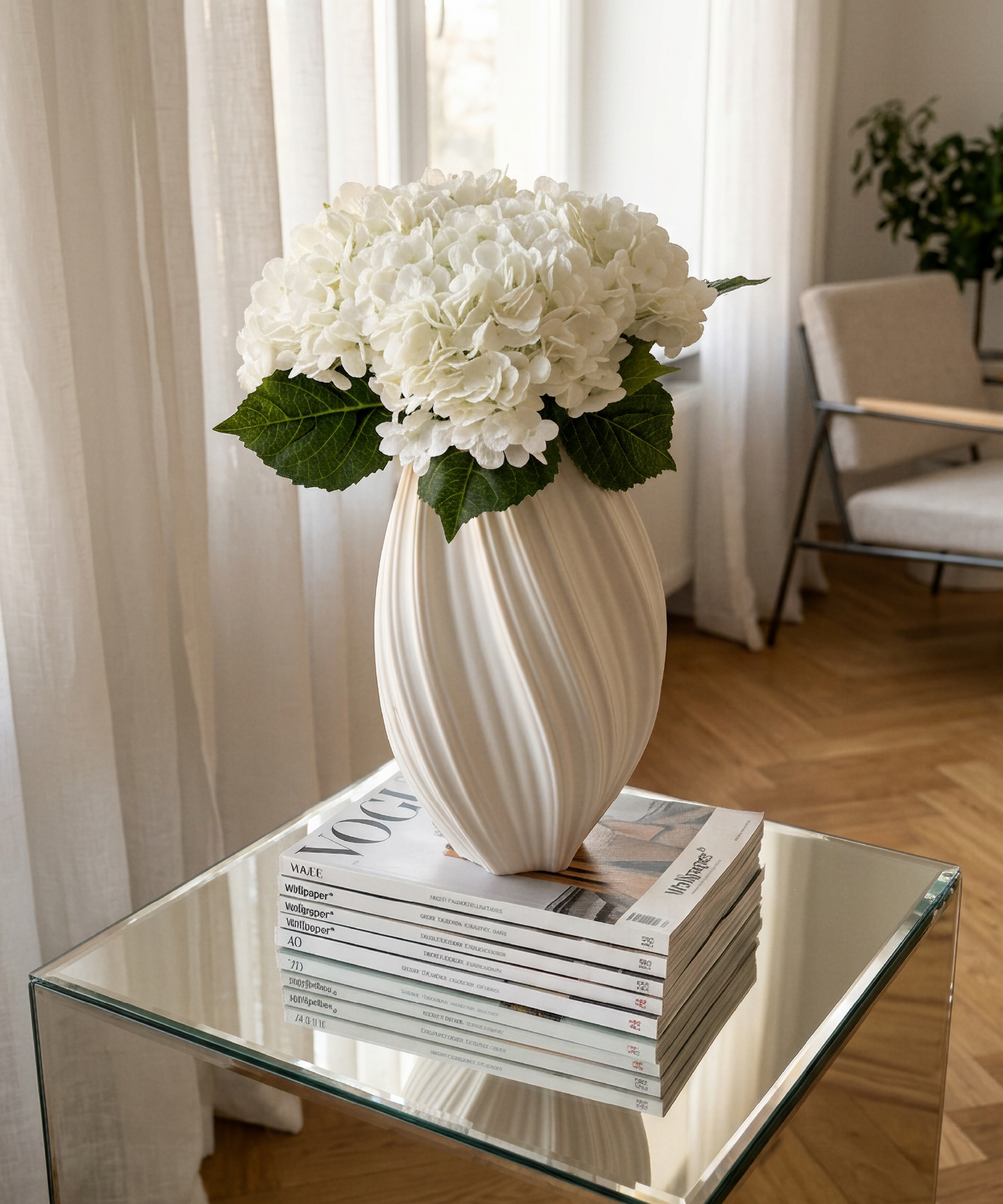 Hortensien 4er Bouquet in Weiß | Bloom