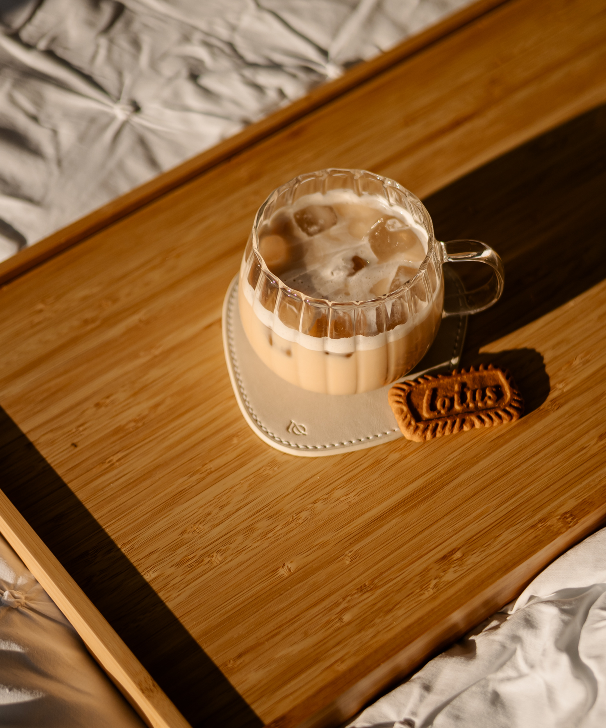 Glasuntersetzer Taupe/Creme | Jade