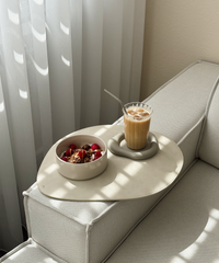 Teller- und Glasuntersetzer Taupe/Creme | Jade