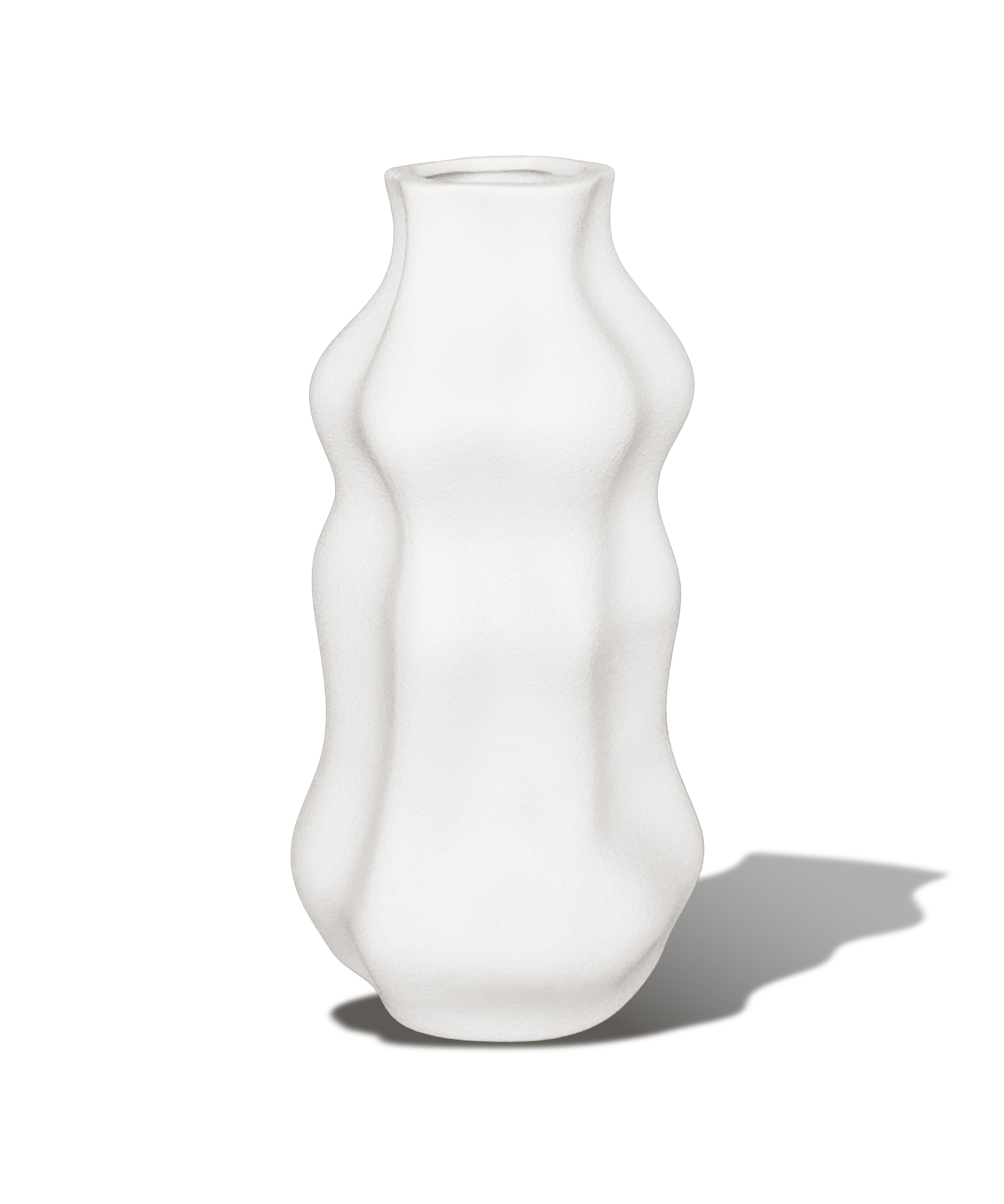 Schmale Keramikvase mit weich gewellter Silhouette | Sana