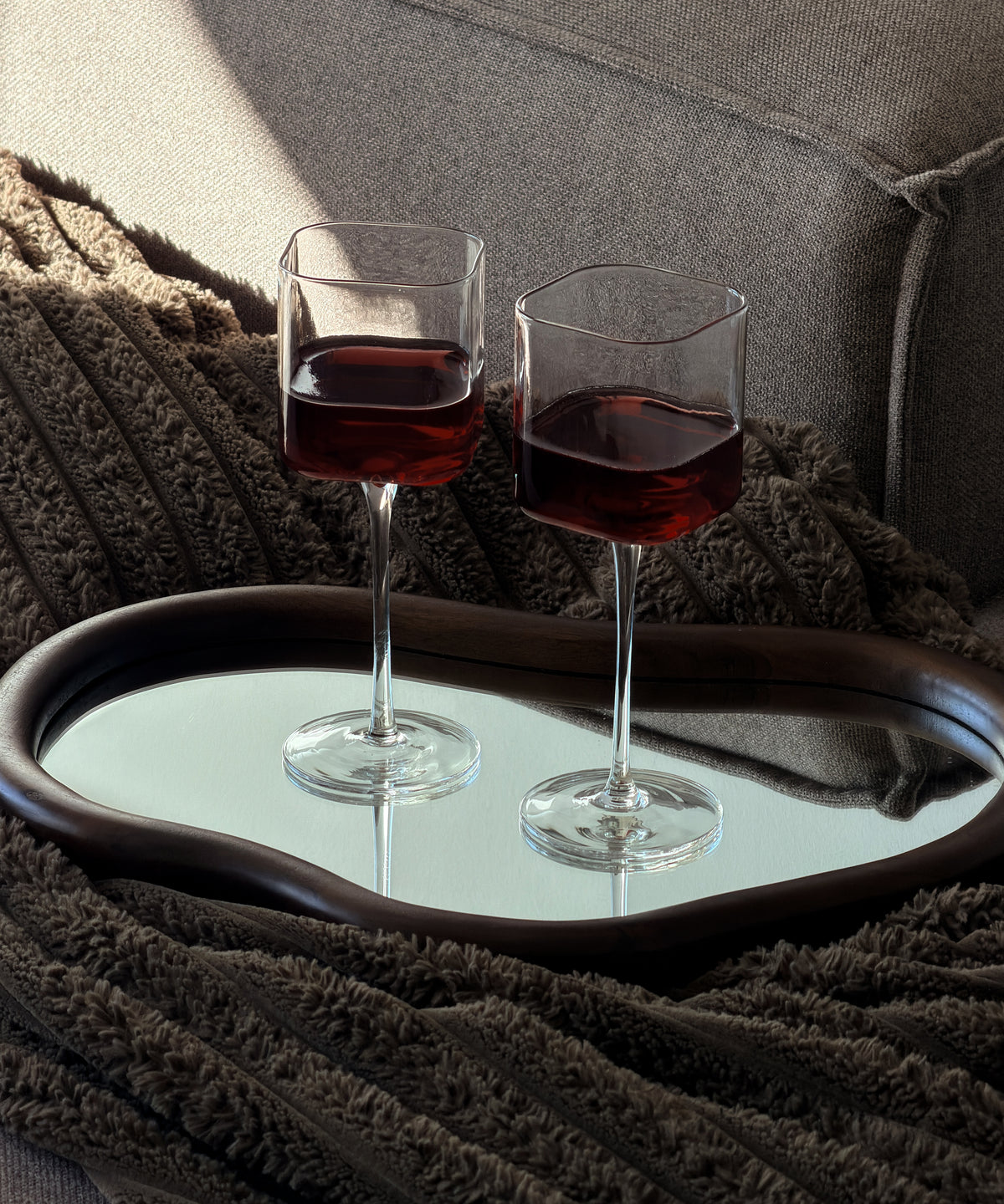 Eckiges Weinglas aus Borosilikatglas, 350ml und 22,3cm hoch | Kuba
