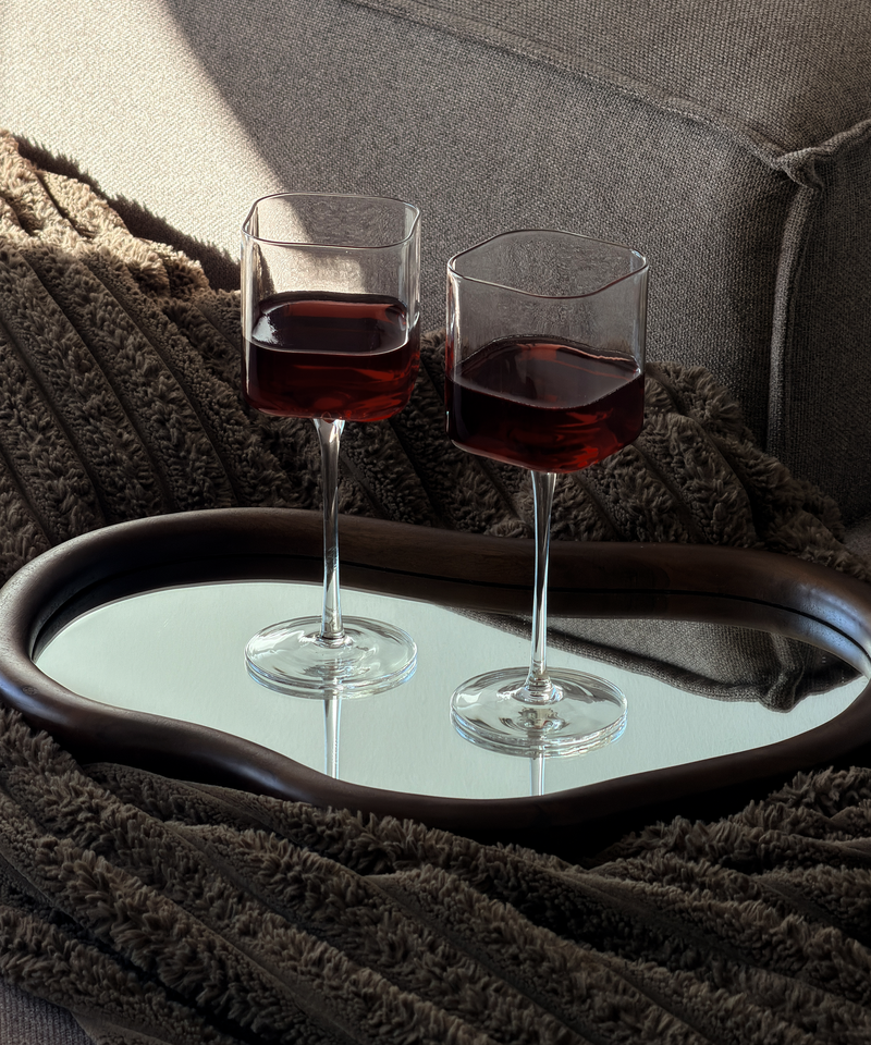 Eckiges Weinglas aus Borosilikatglas, 350ml und 22,3cm hoch | Kuba