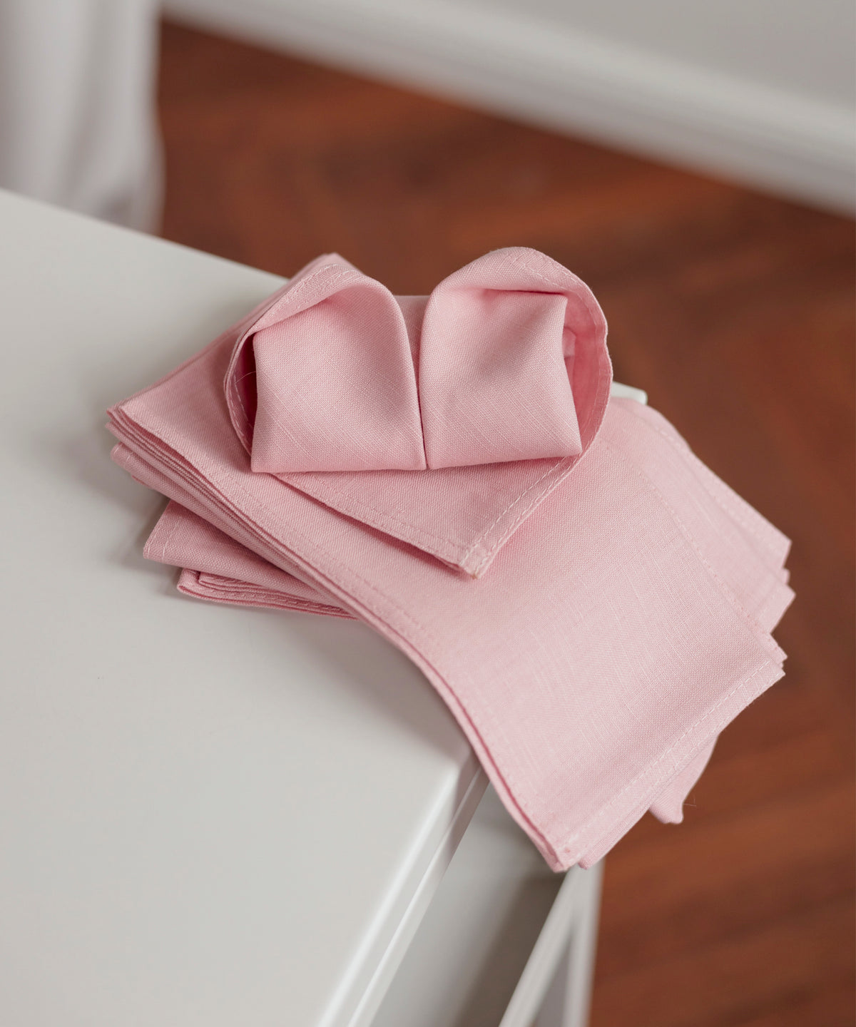 Servietten in Rosa im 6er Set aus der Serie Kyla – Detailansicht