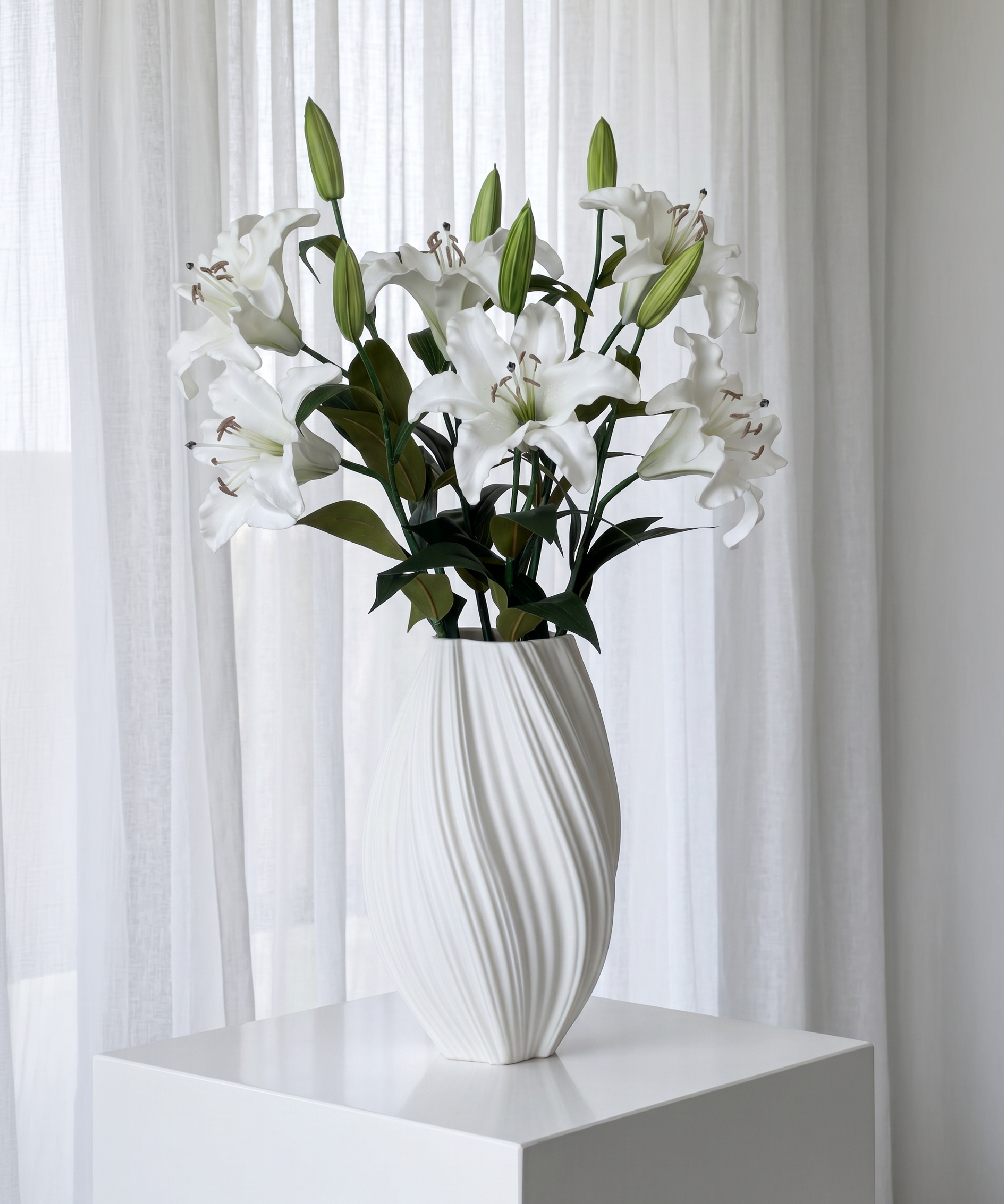 Lilien 6er Bouquet in Weiß | Bloom