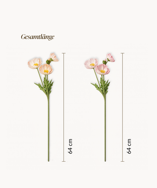 Kunstblumen-Bouquet Mohnblüten 8er in Rosa und Coral aus der Serie Bloom – Produktansicht