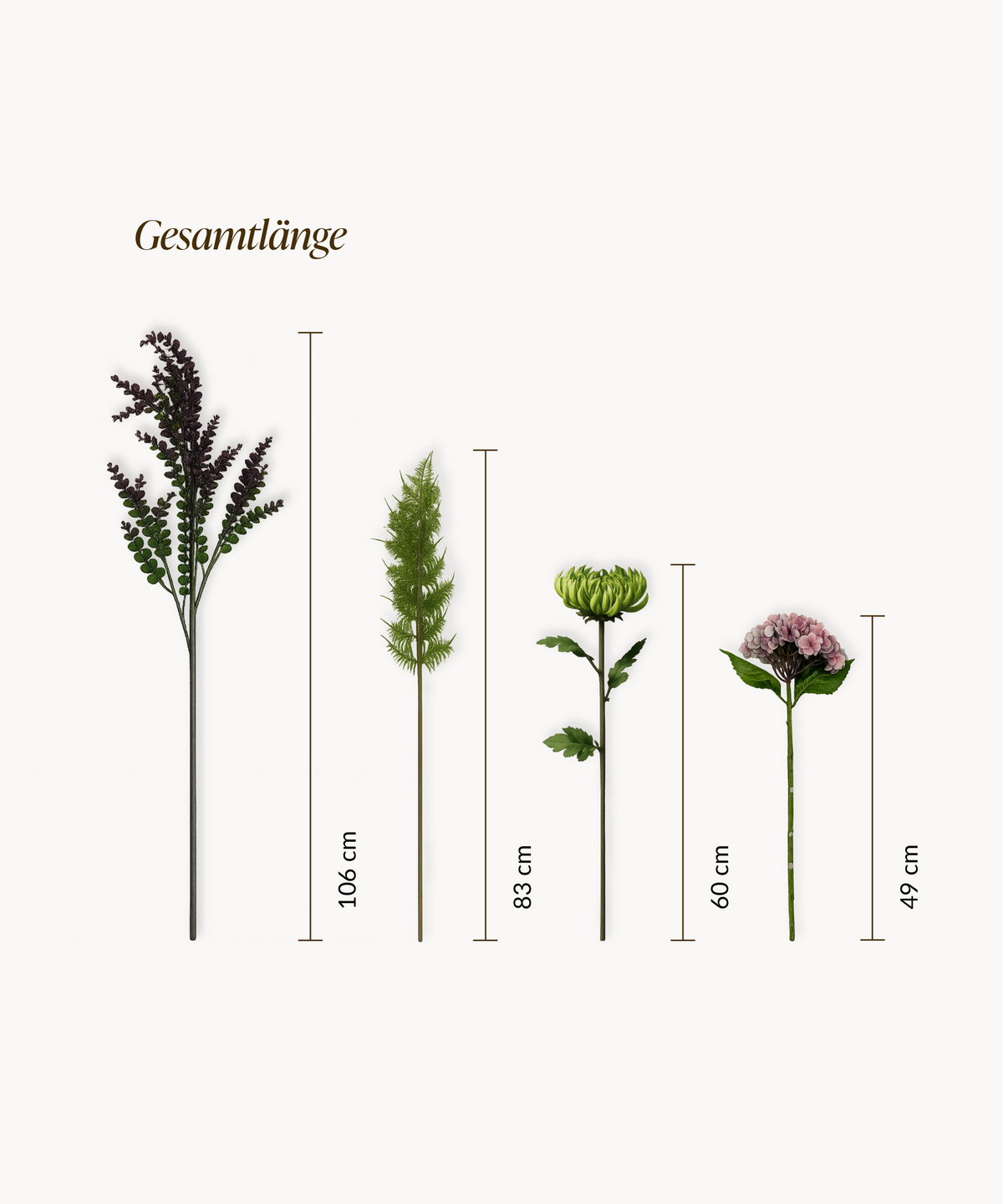 Kunstblumen-Bouquet Moody Garden 7er in Altrosa und Grün aus der Serie Bloom – Produktansicht