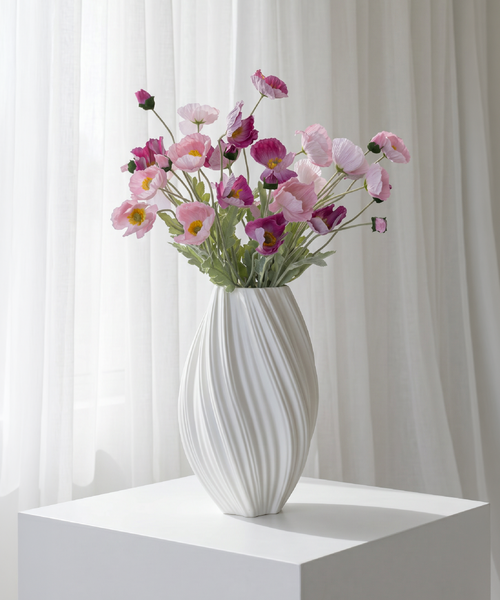 Realistisches Kunstblumen-Bouquet Mohnblüten 8er in Pink und Rosa – bloom collection von 7 O'CLOCK