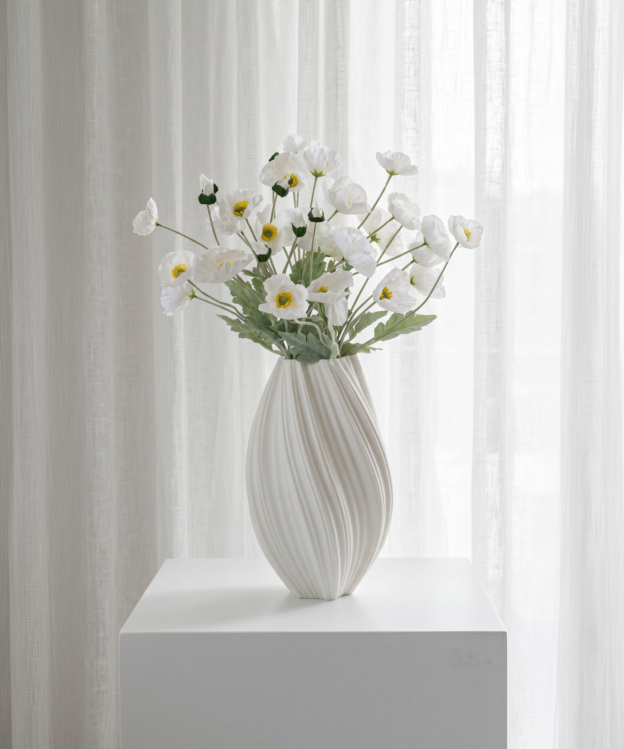 Mohnblüten 8er Bouquet in Weiß | Bloom