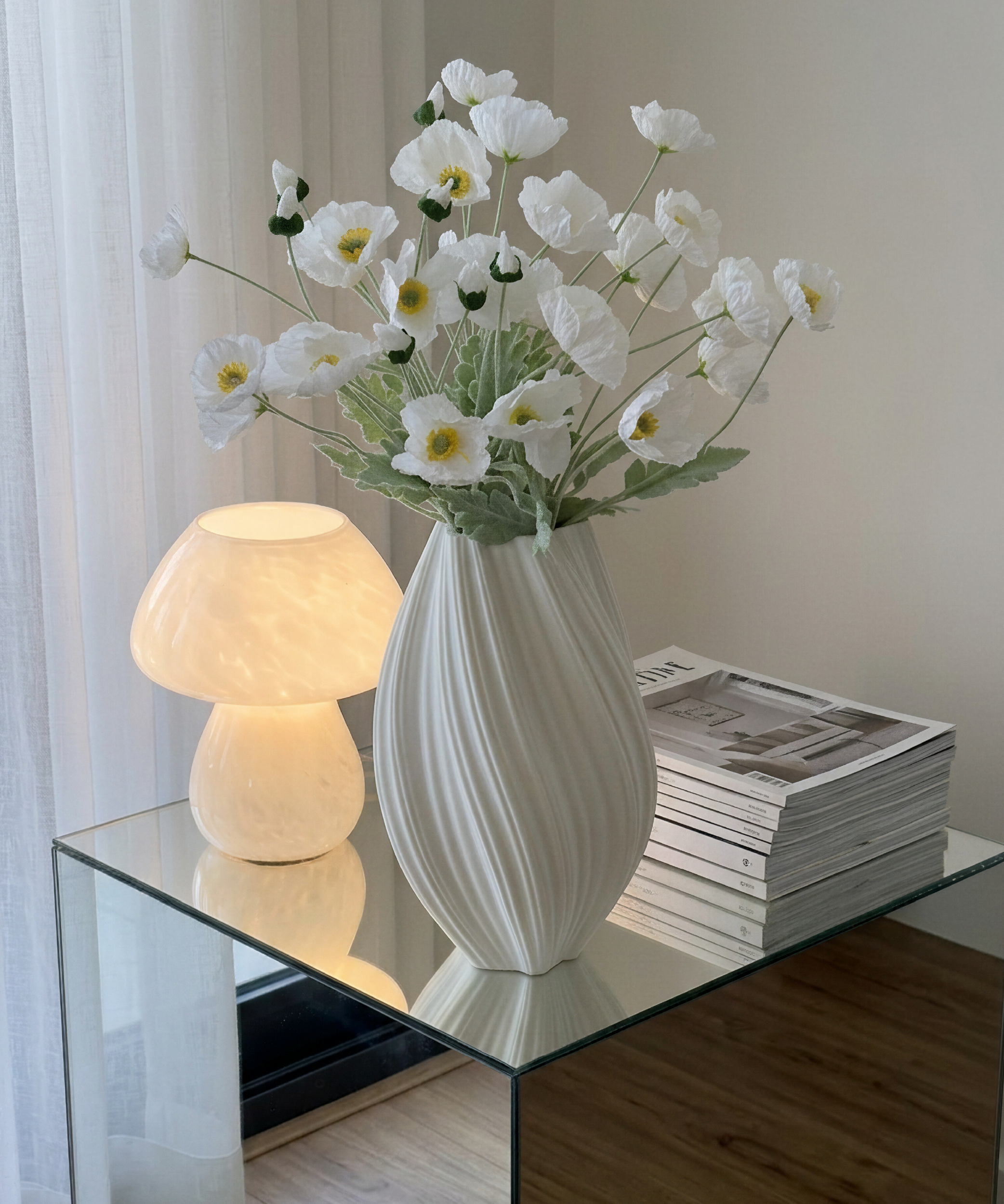 Mohnblüten 8er Bouquet in Weiß | Bloom