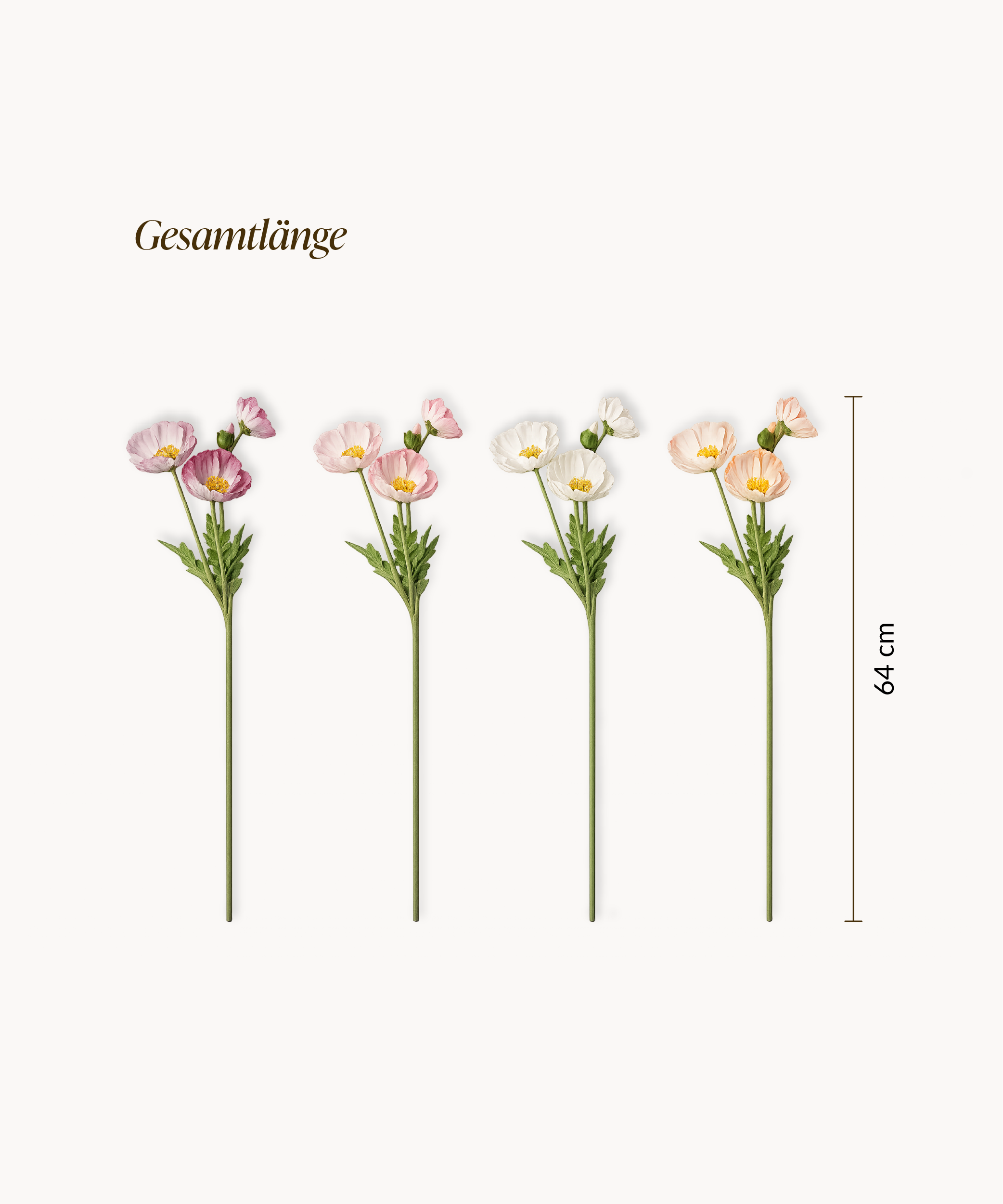 Mohnblüte 8er Bouquet in Weiß, Pink, Rosa, Coral | Bloom