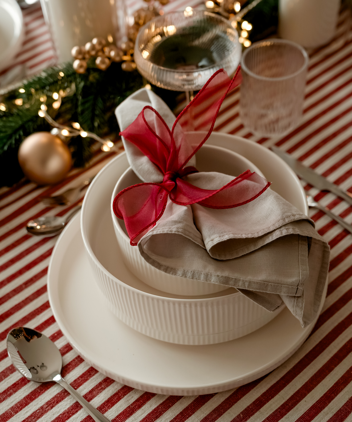 Beige Servietten 6er Set, Serie Kyla – Materialdetail