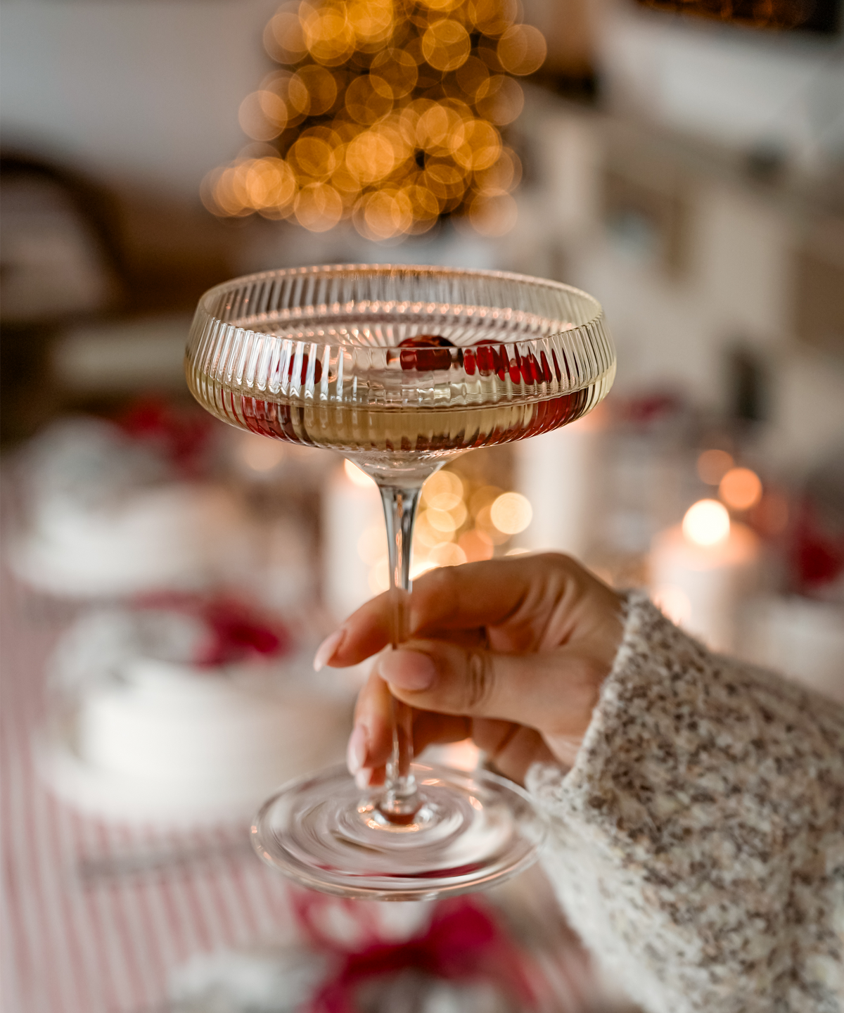 Geriffeltes Champagnerglas