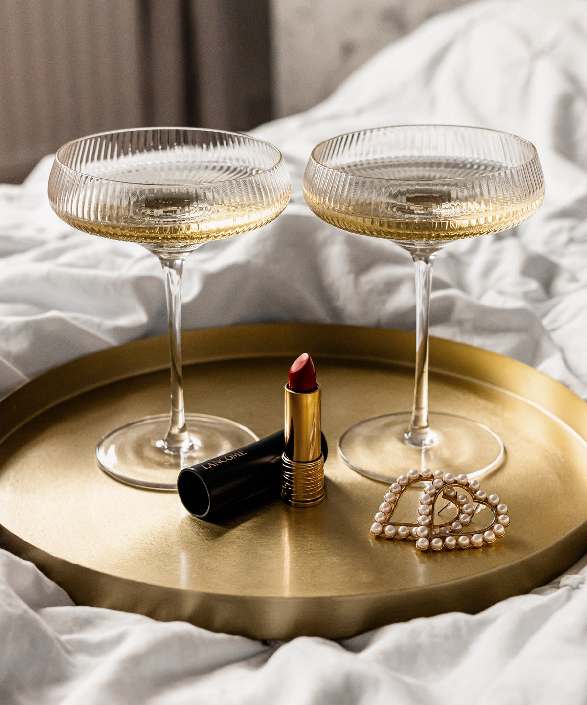 Geriffeltes Champagnerglas