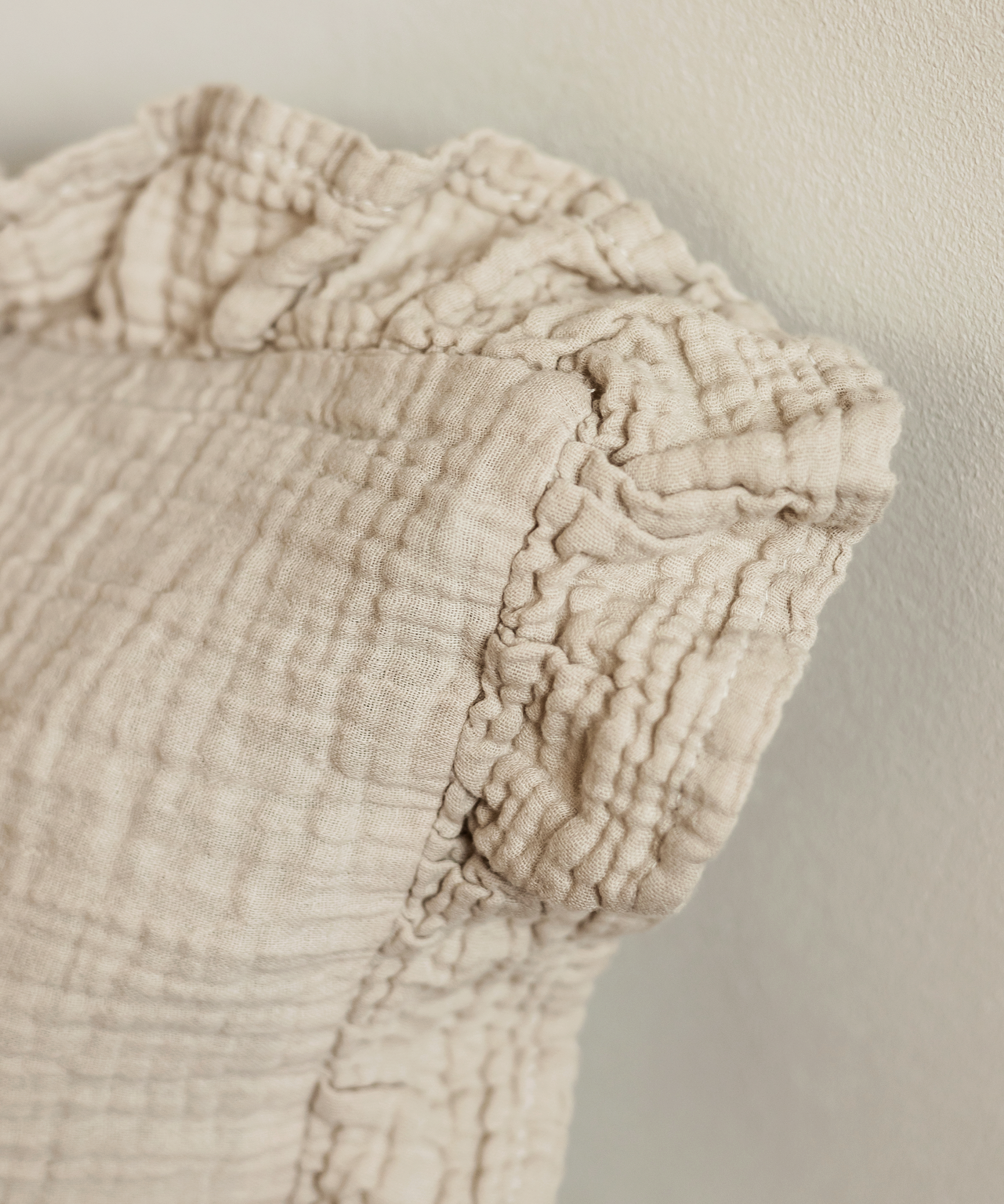 Gerüschte Musselin Einzelbettwäsche Beige | Haven