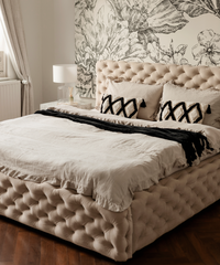 Gerüschte Musselin Einzelbettwäsche Beige | Haven