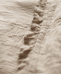 Gerüschte Musselin Einzelbettwäsche Beige | Haven