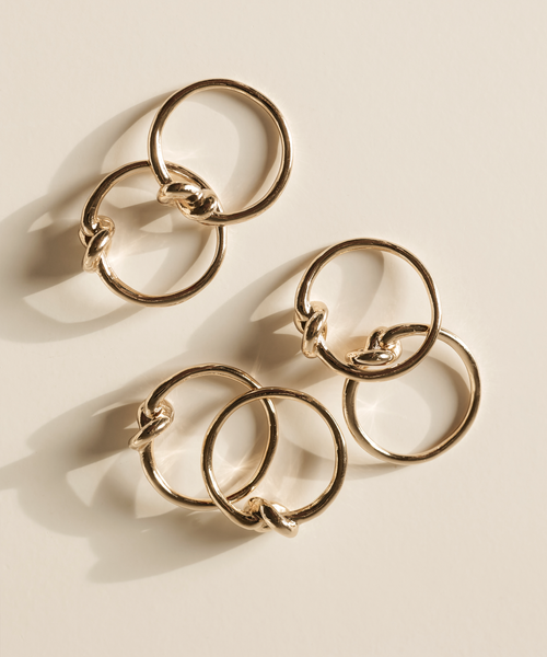 Serviettenringe in Gold, 6er Set aus der Serie Tye – Größenübersicht