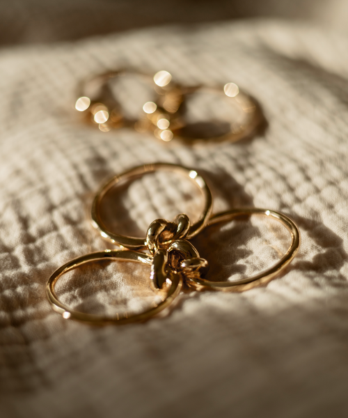 Serviettenringe in Gold und Silber im 2x 6er Set aus der Serie Tye – Materialdetail