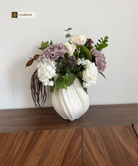 Große Keramik Vase Cremeweiß | Flora