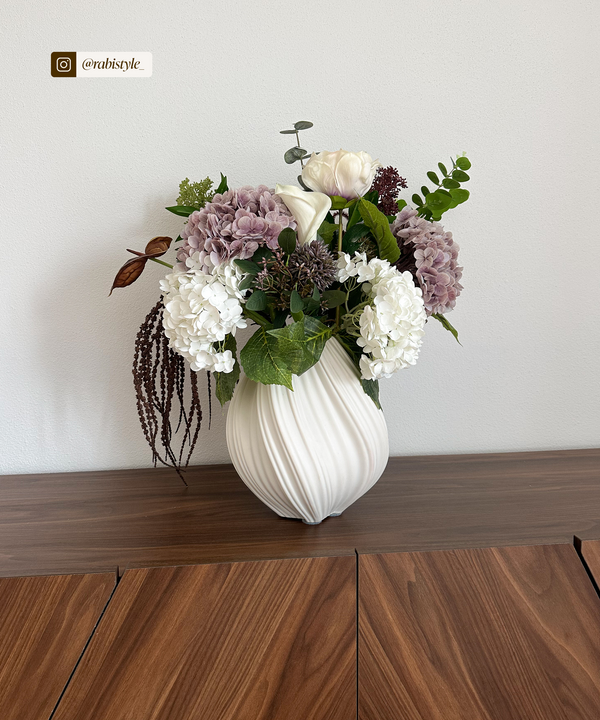 Große Keramik Vase Cremeweiß | Flora