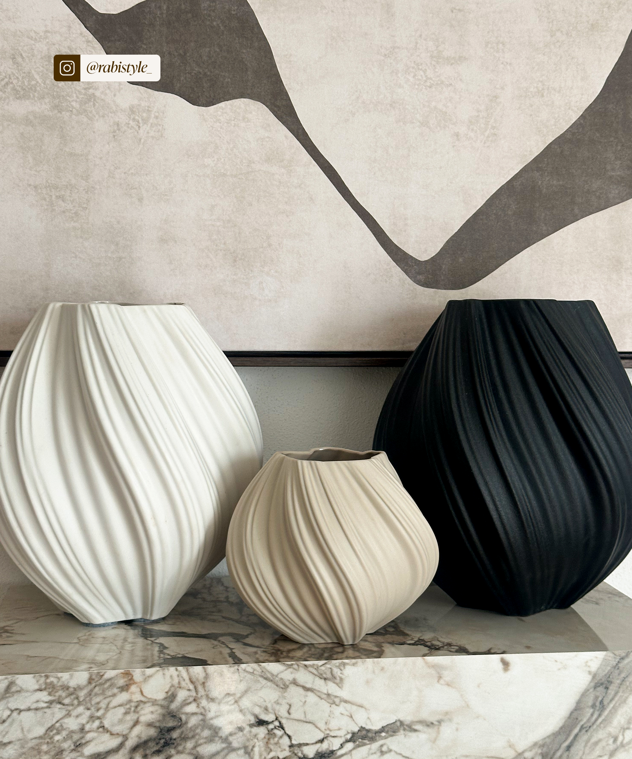 Kleine Keramik Vase in Beige | Flora