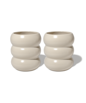 Wellenförmiger Keramik Becher Beige | Mya