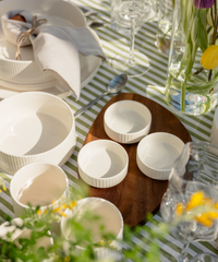 Dipschalen 6er Set in Cremeweiß gerillt | Nia