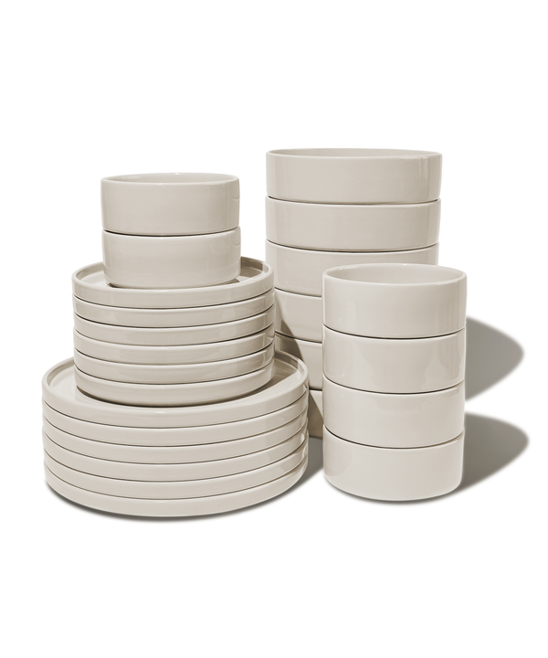 Geschirrset Beige glänzend | Nia