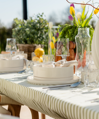 Geschirrset Cremeweiß gerillt | Nia