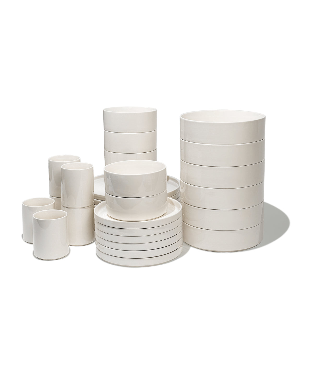 Geschirr Set mit Tassen in cremeweiß-glänzend – nia collection von 7 O'CLOCK
