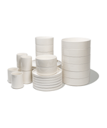 Geschirr Set mit Tassen Cremeweiß | Nia