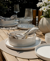 Teller- und Glasuntersetzer Taupe/Creme | Jade