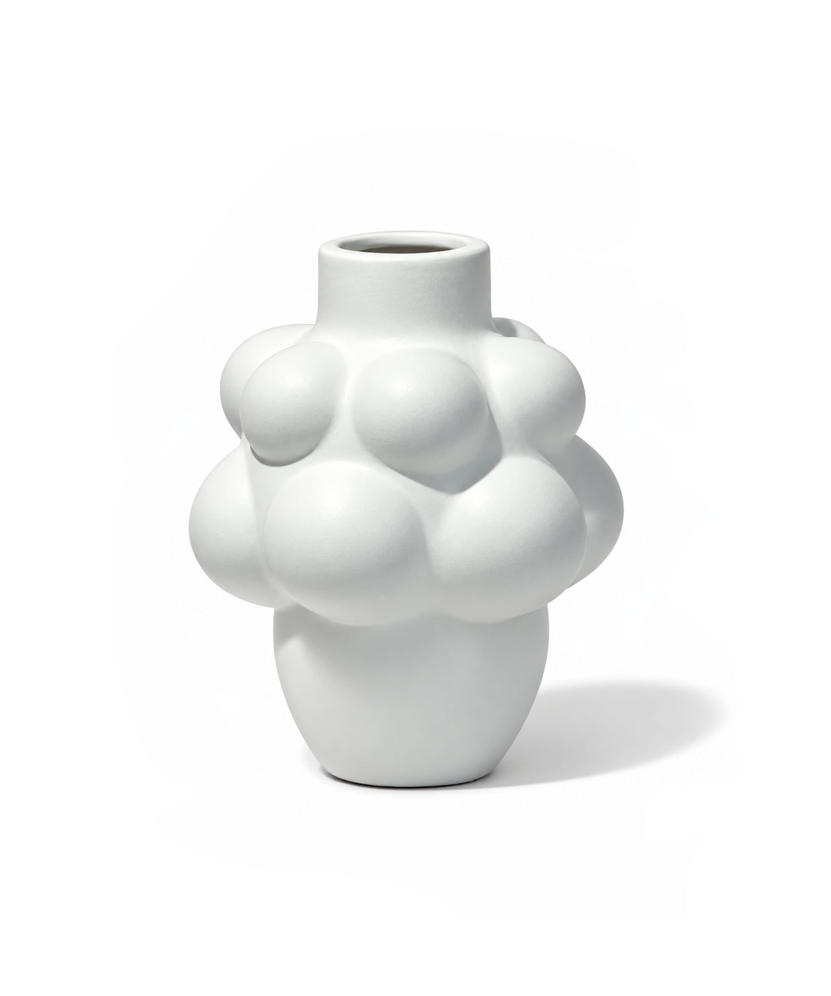 Weiße Keramik Vase mit skulpturaler Form | Nola