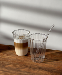 Glas Streifen-Design gerüschter Rand | Norway