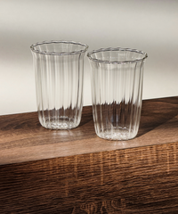 Glas Streifen-Design gerüschter Rand | Norway