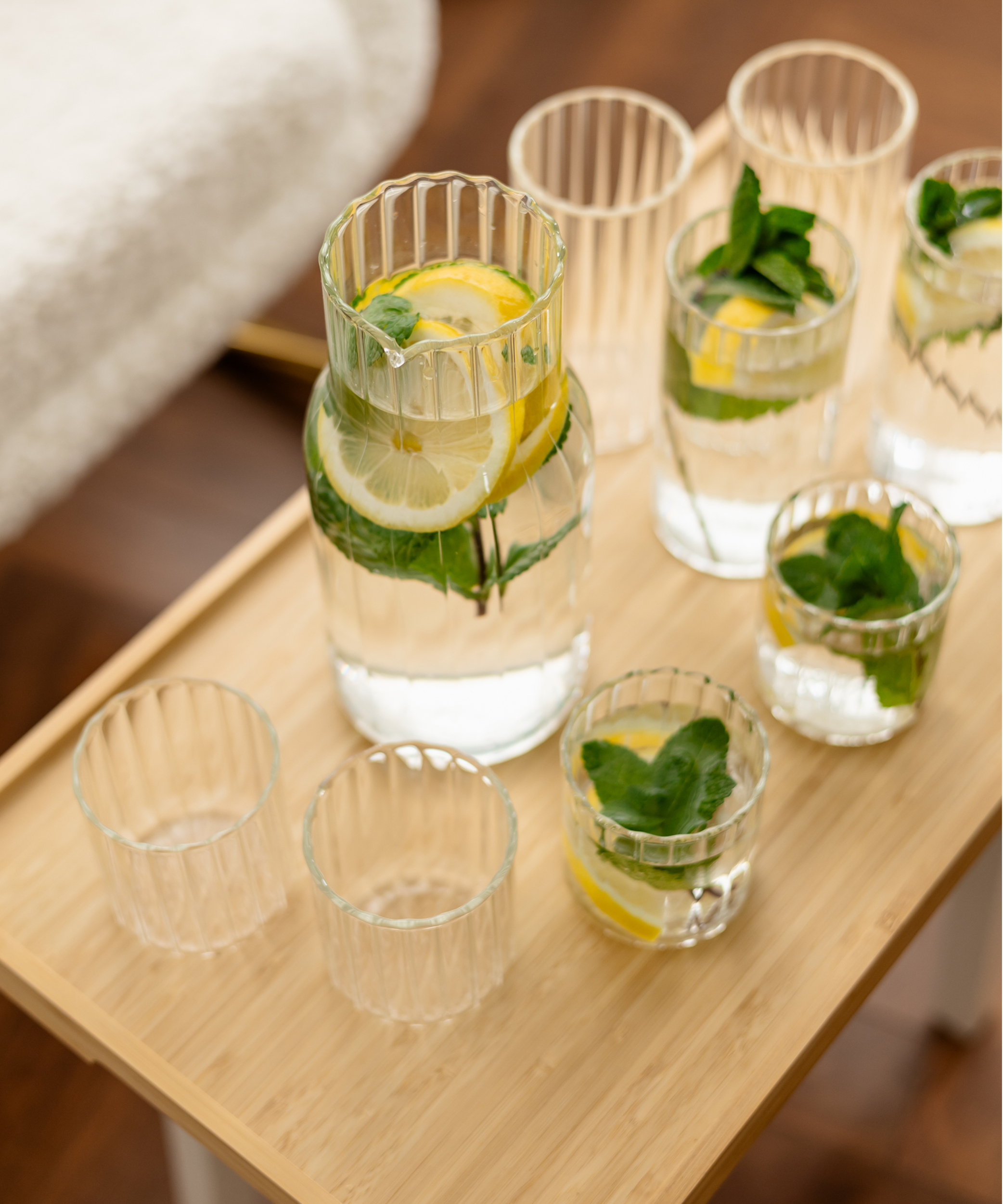 Wasserkaraffe & Gläser-Set Streifen-Design | Norway