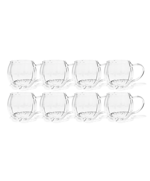 Glastasse im Streifen-Design aus der Serie Oslo – Detailansicht der Verarbeitung